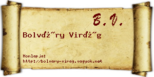 Bolváry Virág névjegykártya